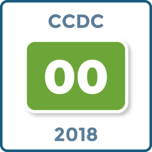 Graphic of text that reads: "CCDC 00 2018"