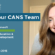 Headline reads Meet Your CANS Team. Chantal Arsenault - Manager, Education & Training Development. Start date: June 2016. Photo is a selfie of Chantal smiling.