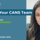 Headline reads Meet Your CANS Team. Michelle Peters - Events Lead. Start date: November 2014. Photo is a selfie of Michelle smiling.